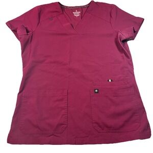 Beyond Scrubs Women's Scrub Top V Neck Size Small EUC
